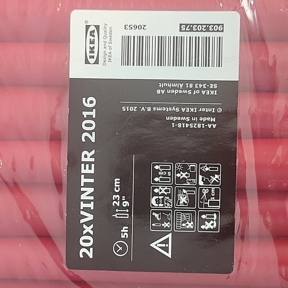 IKEA VINTER red taper candles 9" - Picture 5 of 6